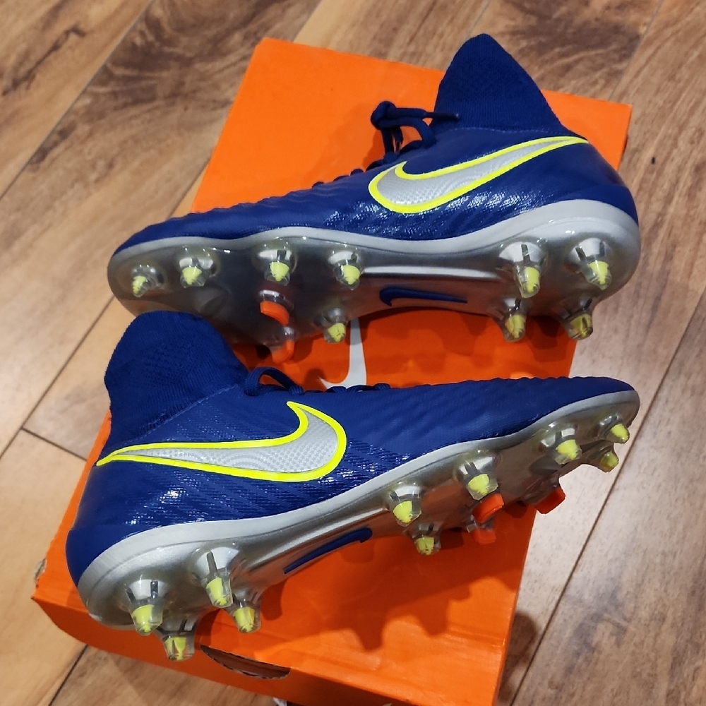 Nike JR Magista Obra 2 FG Blue and Neon Soccer Cleats